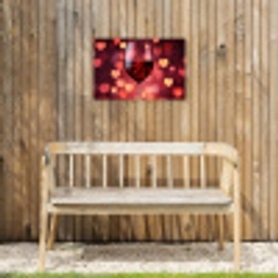 Rood - Wijn - Hartjes Tuinposter op houten frame 2 cm dik klein -sfeer4