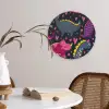 Dinosaurus - Kind - Patronen - Roze - Meisjes Wandcirkel kunststof plaat 5mm dik klein -sfeer4