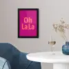 Oh la la - Luipaardprint - Roze fotolijst zwart zonder passe partout klein -sfeer4