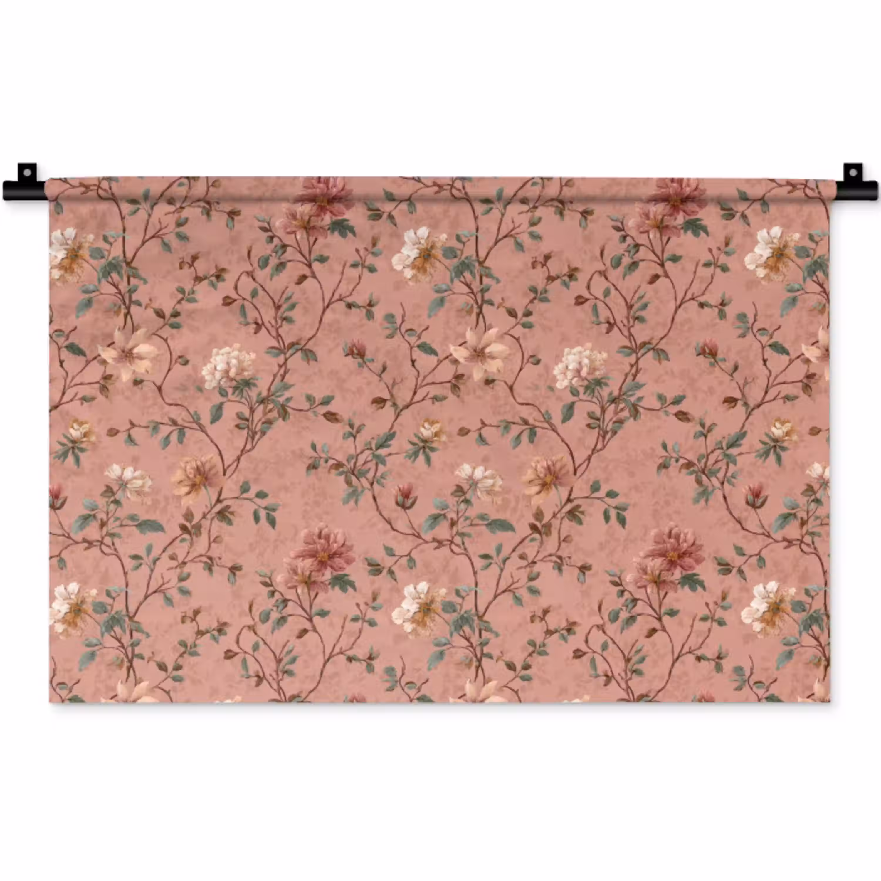 Botanisch - Bloemen - Roze Wandkleed katoen klein 269 -zz3d