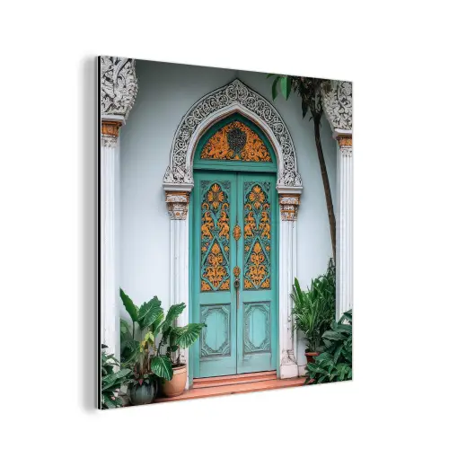 Deur - Patronen - Planten aluminium wit klein -3d