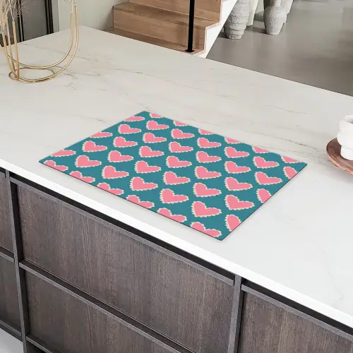 Retro - Hartjes - Patroon Inductie beschermer vinyl 3mm klein 276 -sfeer8