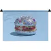 Glitters - Hamburger - Blauw Wandkleed katoen klein -zz3d
