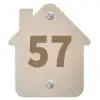 Beige reliëf lijnen - Traditioneel Naambord Huisje klein -3d