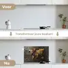 Wereldkaart -  Hout - Mozaïek keuken achterwand spatscherm klein -voor_na_NL