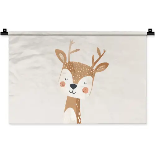 Hert - Bosdieren - Beige Wandkleed katoen klein -zz3d