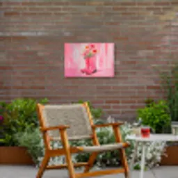 Roze - Bloemen - Cowboy Tuinposter op houten frame 2 cm dik klein -sfeer3