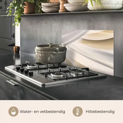 Golven - Abstract - Beige keuken achterwand spatscherm klein -usp_NL