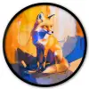 Vos - Oranje - Vormen - Abstract Fotolijst rond zonder passe partout klein -3d