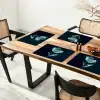 Bladeren - Bloem - Glazen - Donkerblauw Placemat vinyl groot -zzsfeer4_Kitchenyeah-website
