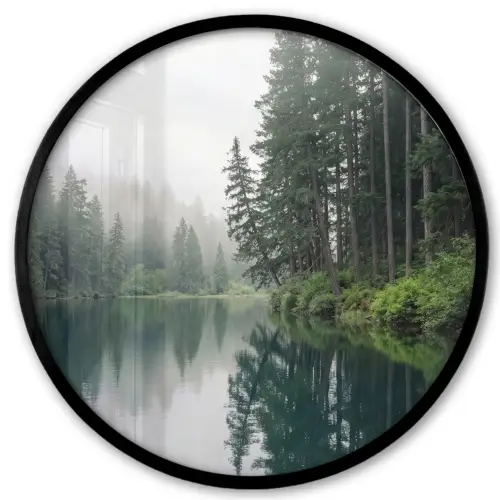 Bergen - Meer - Bos Fotolijst rond zonder passe partout klein -3d
