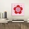 Bloem - Roze - Hartjes aluminium wit klein -sfeer1