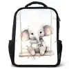 Olifant - Dier - Kinderen Rugzak - Zwart middel -3d