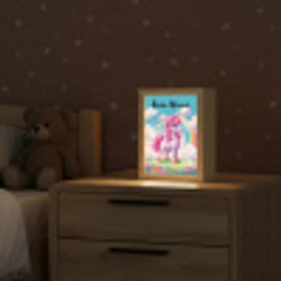 Unicorn - Meisjes - Bloemen - Regenboog - Eenhoorn Light Box met kabel (Kinderlampje) klein -sfeer1_kind