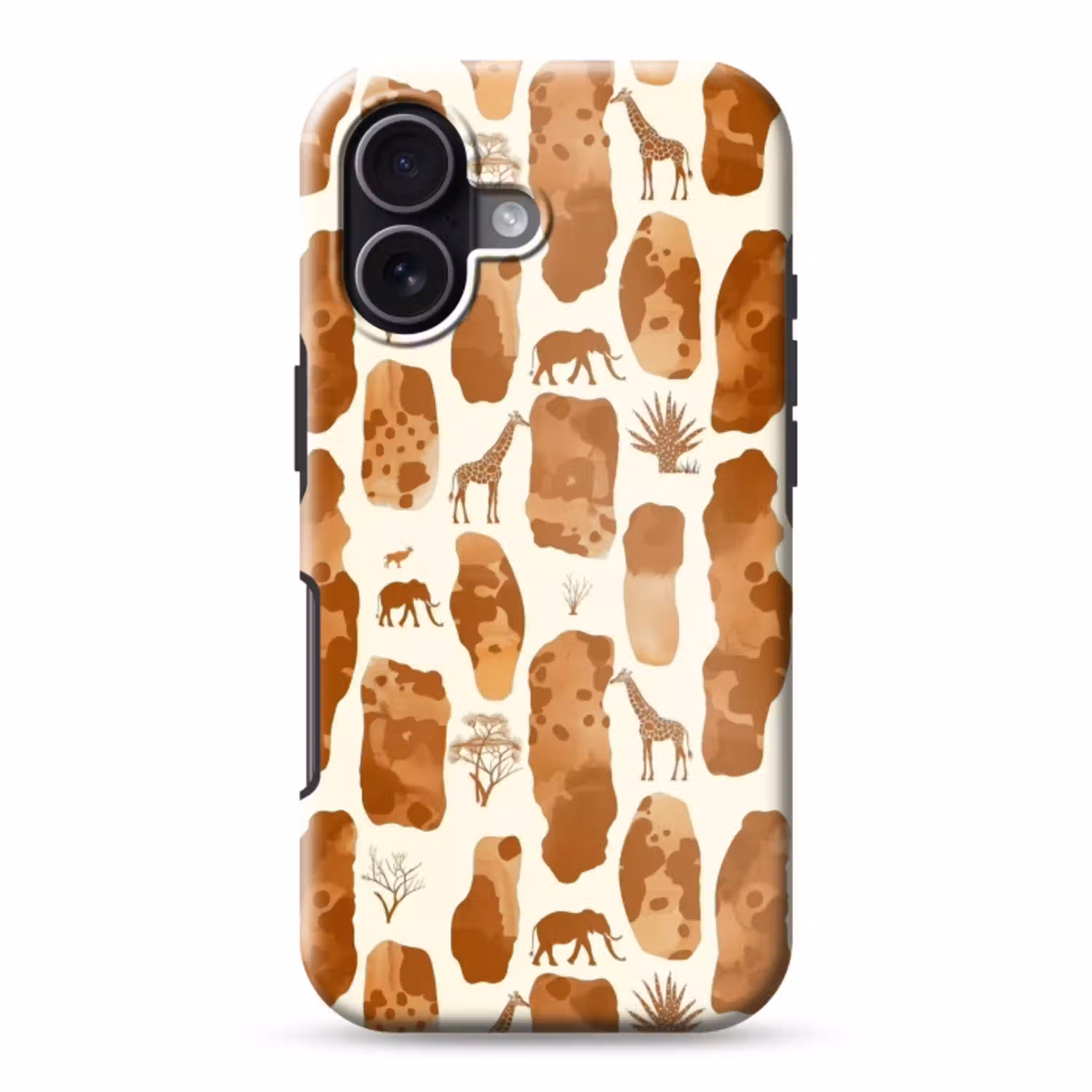 Terracotta - Safari - Dieren - Patroon Toughcase MagSafe Apple iPhone 17 klein 1017 -3d