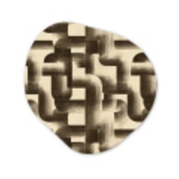 Abstract - Retro - Zwart Wandcirkel Organisch Aluminium middel 851 -3d