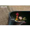 Bloemen - Vaas - Zwart Placemat vinyl groot -closeup