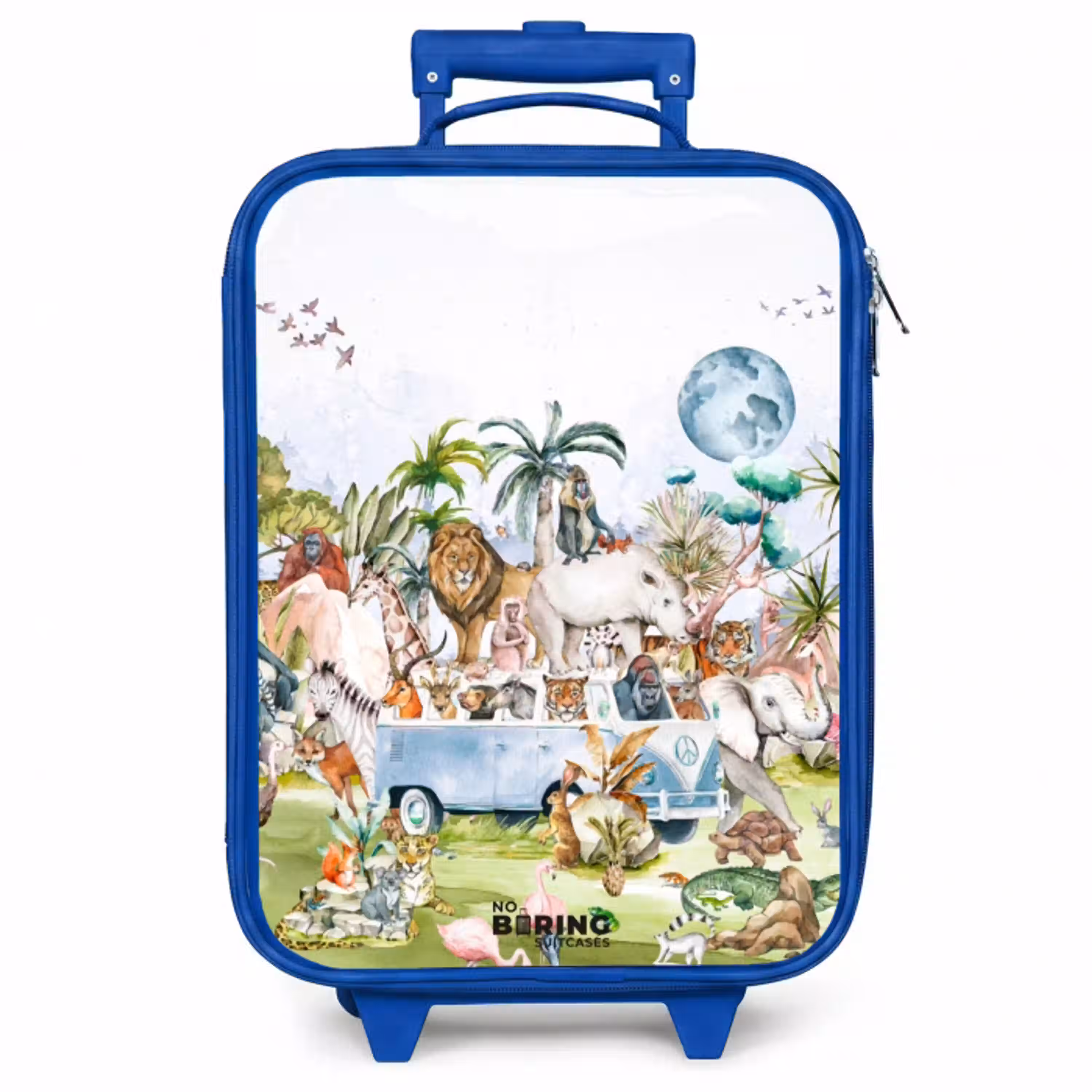 Busje met allemaal dieren Kinderkoffer - Blauw klein -zzz_website3d
