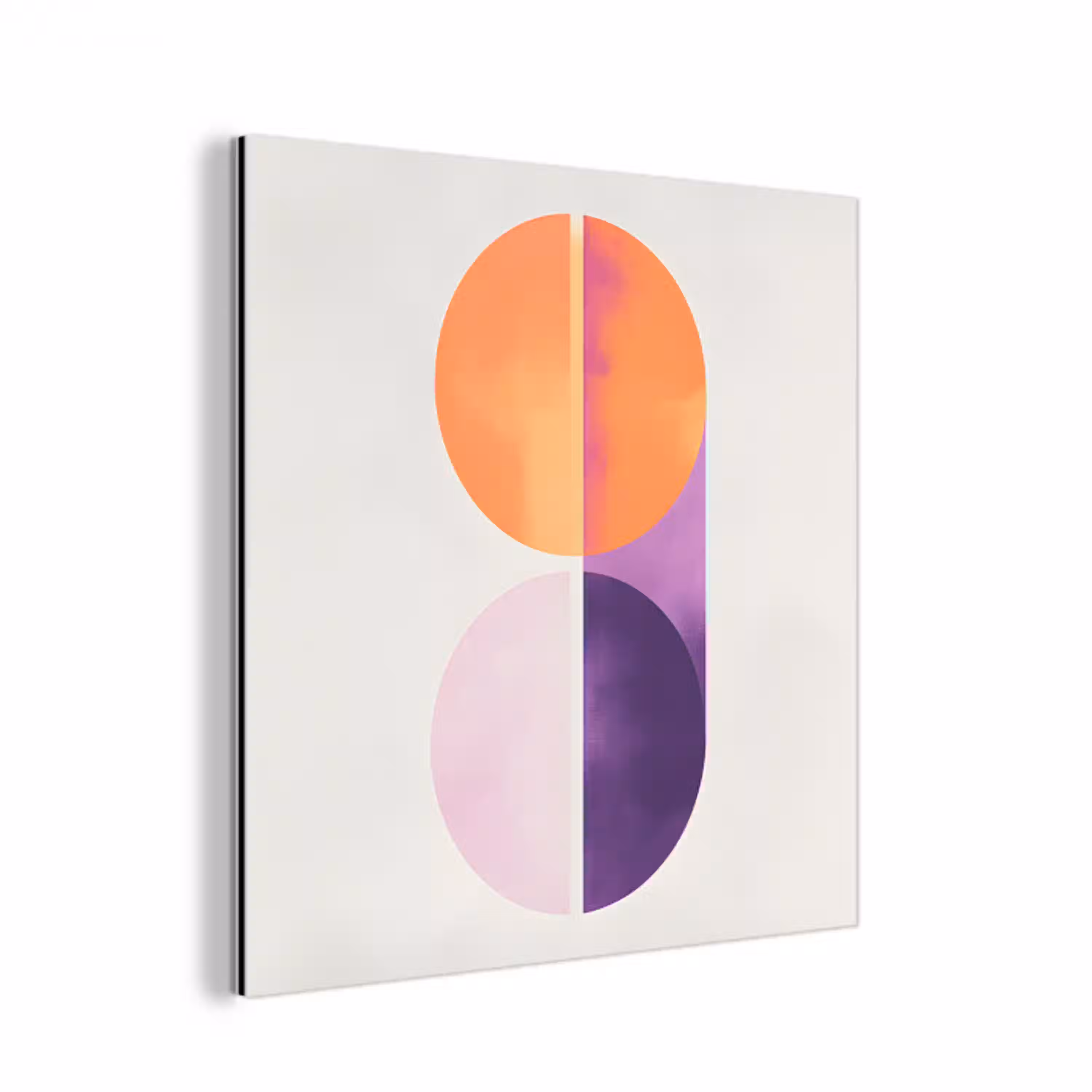 Cirkels - Abstract - Paars aluminium wit klein -3d