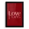 Love - Spiegeling - Rood fotolijst zwart zonder passe partout klein -3d