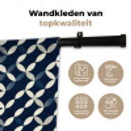 Abstract - Patroon - Blauw Wandkleed katoen klein 269 -sfeer2