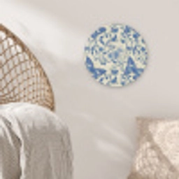 Vlinders - Bloemen - Blauw - Botanisch Akoestische PET Vilt - Rond klein 838 -sfeer4