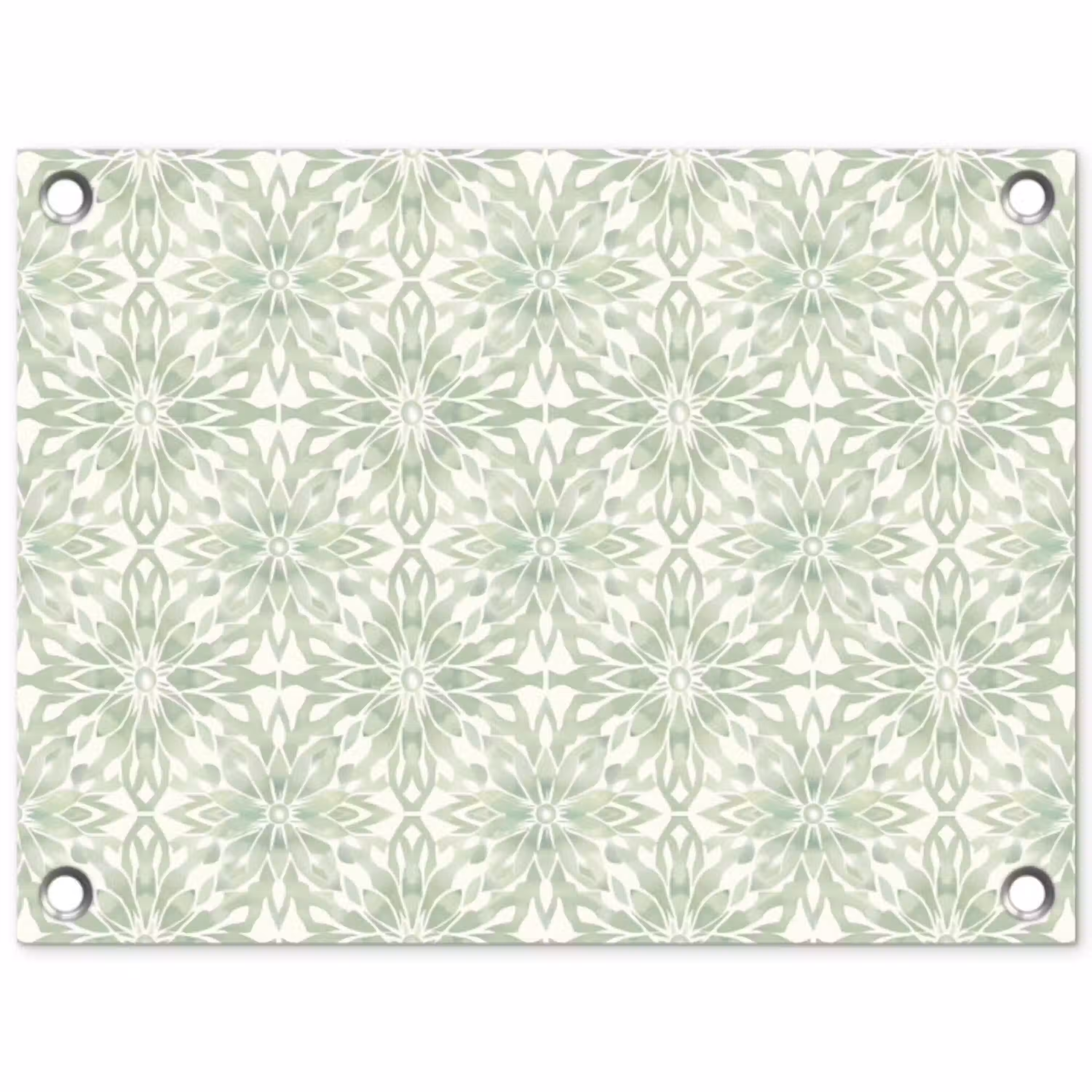 Saliegroen - Symmetrisch - Mandala - Ornament - Patroon tuinposter los doek klein 239 -3d