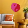 Minimalistisch - Rood - Roze - Hartjes Wandcirkel Organisch Forex 3mm klein -sfeer4