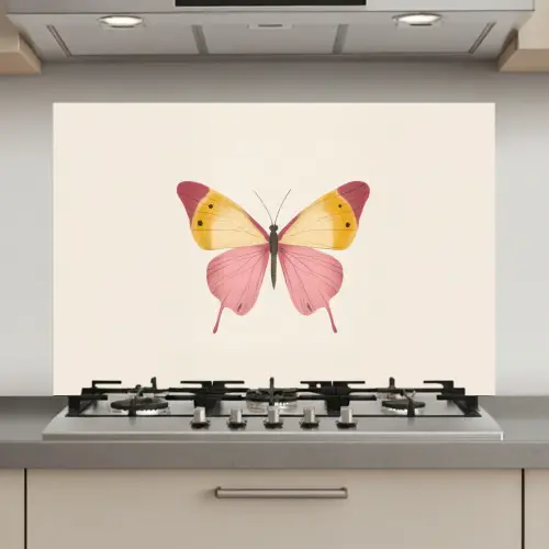 Vlinder - Illustratie - Roze keuken achterwand spatscherm klein -3d_website