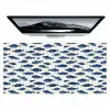 Vissen - Patroon - Blauw - Wit Muismat XXL klein 681 -zzz3d