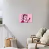 Vintage - Vrouw - Roze Tuinposter op houten frame 2 cm dik klein -sfeer1