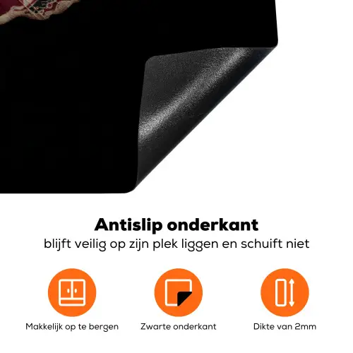 Mot - Oosterse patronen - Sierlijk Inductie beschermer vinyl 3mm klein -zzzzzzz-td-onderkant