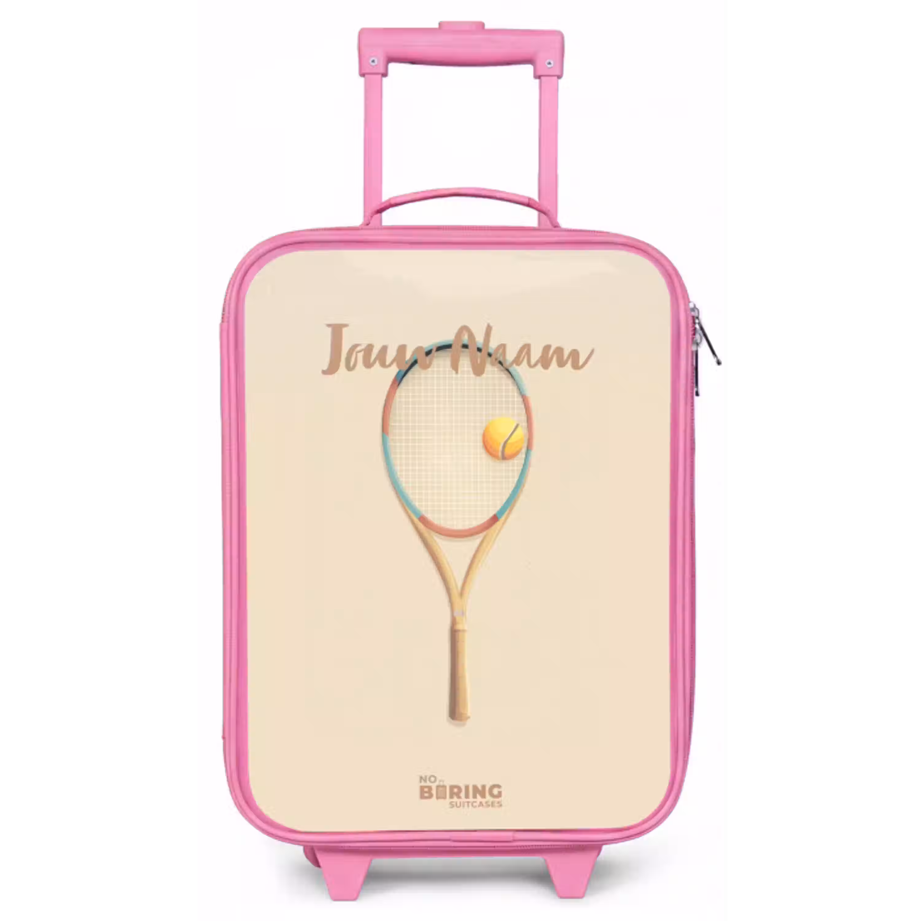 Een tennisracket in beige tinten Kinderkoffer - Roze klein -zz3dotto
