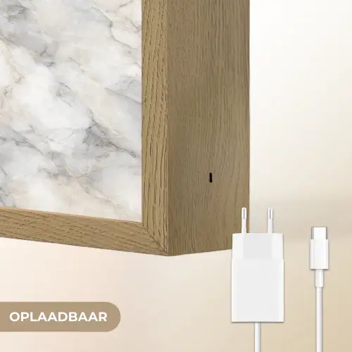 Grijs - Marmer - Gedetailleerd Light Box met batterij (Wandlamp) middel 907 -USP_websiteoplaadbaarNL