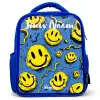 Smiley - Blauw - Geel Kinderrugzak - Blauw middel -3d