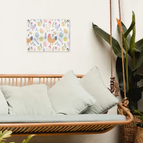 Patroon - Kip - Paaseieren tuinposter los doek klein -sfeer7