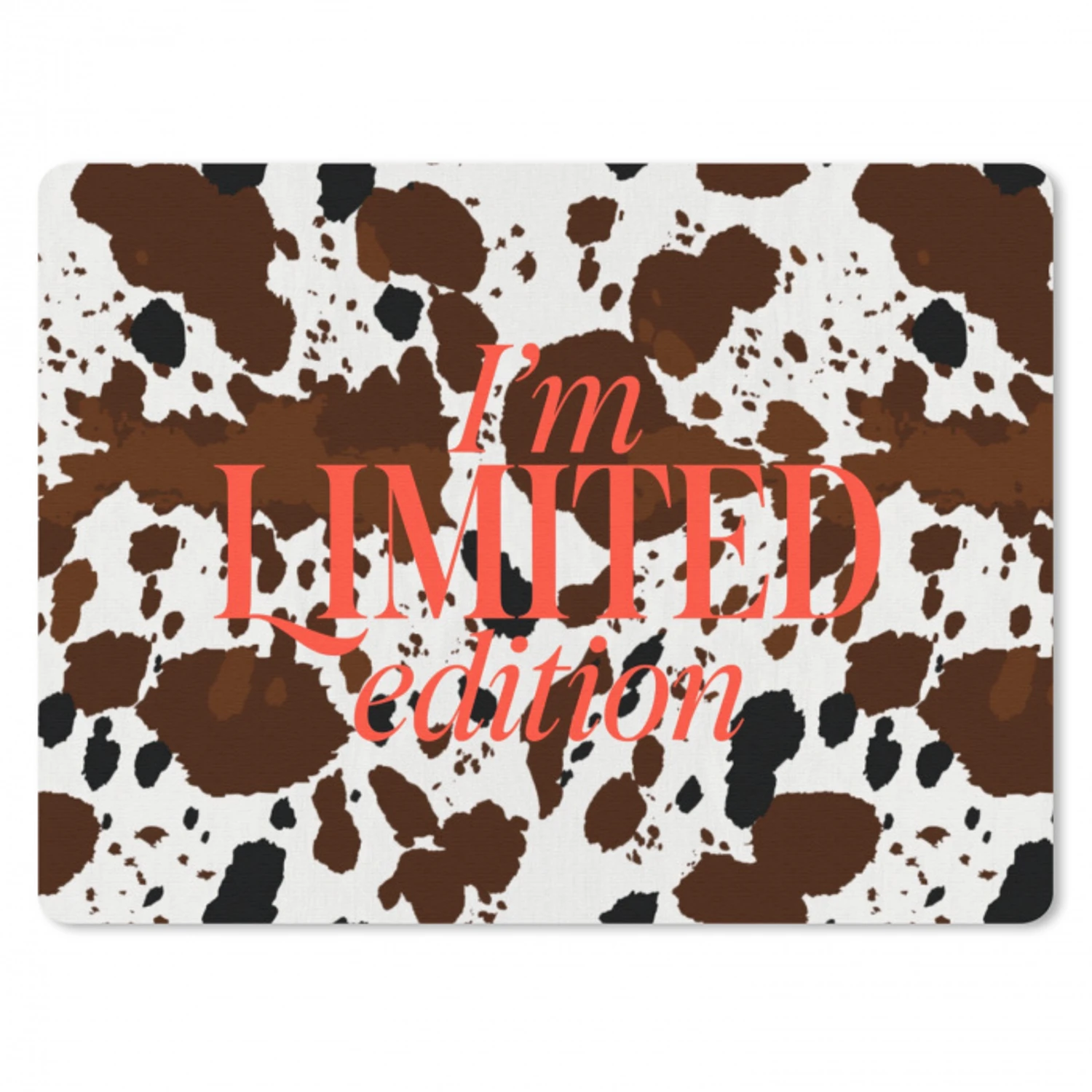 Koeienprint - Limited edition - Rood muismat rubber klein -3d