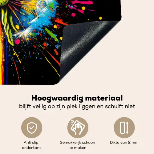 Paardenbloem - Graffiti - Kleurrijk - Bloemen - Natuur Inductie beschemer met haakjes klein -ky-onderkant-nl