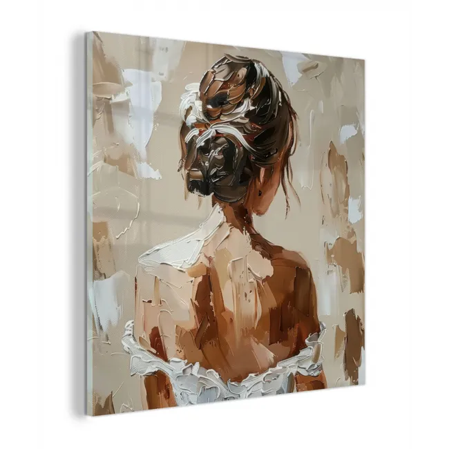 Vrouw - Verf - Abstract - Beige - Modern plexiglas 5mm klein -z3d