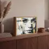 Portret - Vrouw - Penseelstreken - Goud Light Box met batterij (Wandlamp) middel -sfeer2