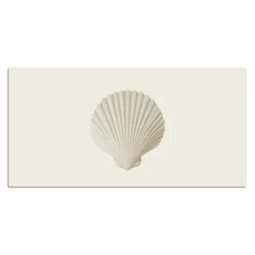 Schelp - Minimalistisch - Wit Muismat XXL klein -3d_leeg