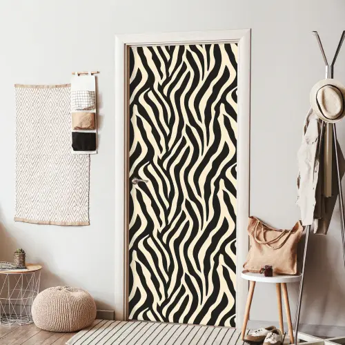 Zebra - Print - Klassiek - Zwart deurposter klein 289 -sfeer6
