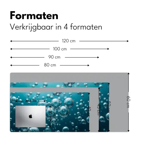 Luchtbellen - Dynamisch - Blauw Muismat XXL klein -sfeer5