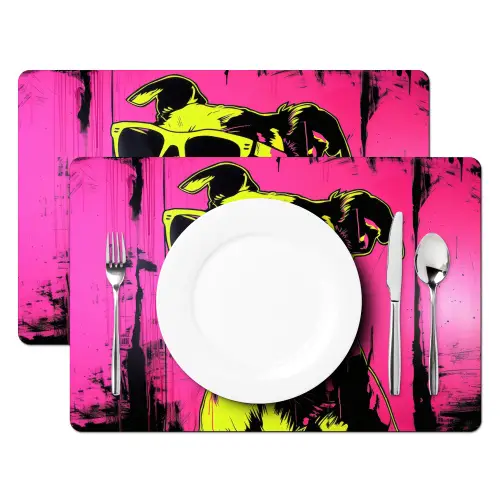 Hond - Zonnebril - Roze - Art Placemat vinyl groot -zzsfeer2_Kitchenyeah-website