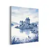 Schots - Kasteel - Blauw - Aquarel aluminium wit klein -3d
