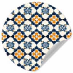 Klassiek - Geometrisch - Blauw Wandcirkel behangsticker klein 186 -3d