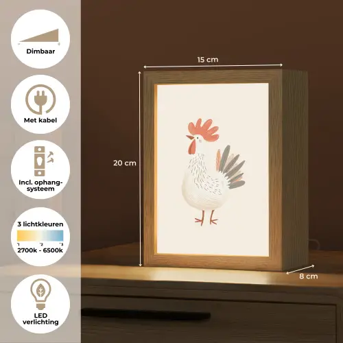 Kip - Boerderij - Dieren Light Box met kabel klein -USP_NL