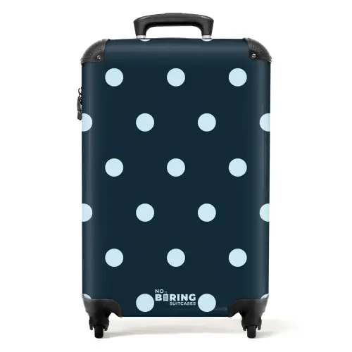 Blauw stippen patroon NBS - Handbagage koffer - Unisex middel -productfoto_recht