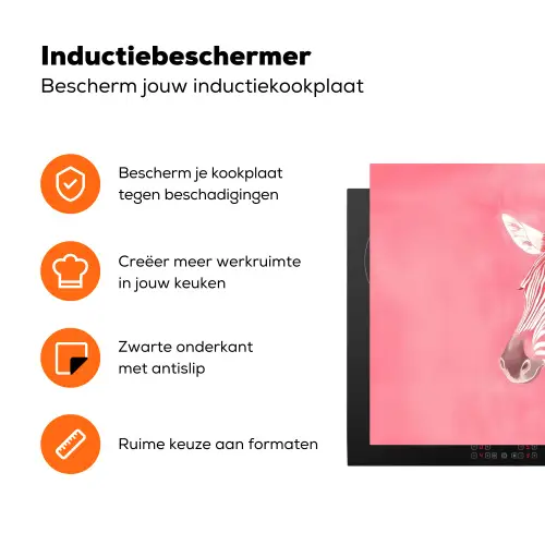 Zebra - Pink - Verf Inductie beschermer vinyl 3mm klein -zzzzzzz-td-ups