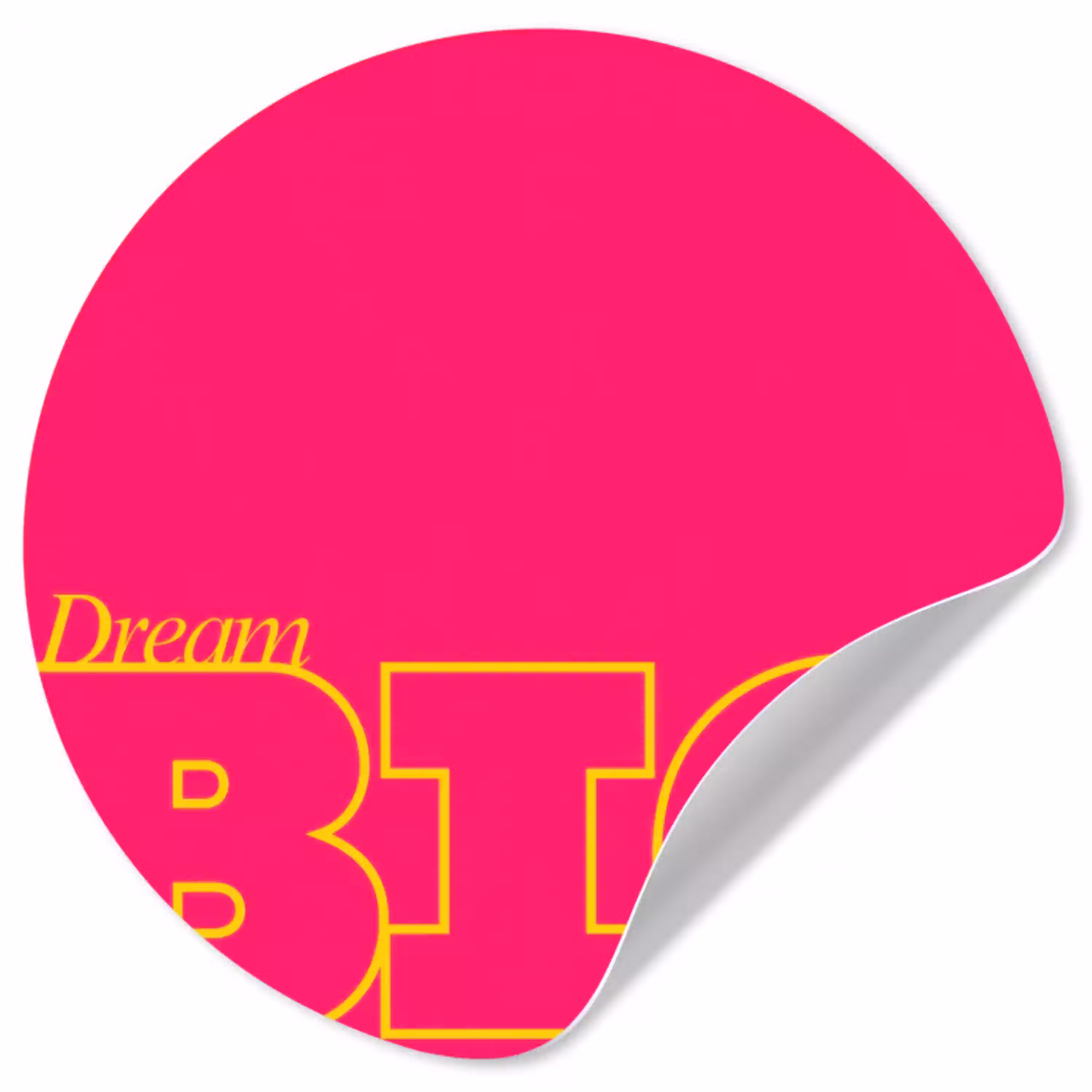Minimalistisch - Roze - Dream big - Grafisch Wandcirkel behangsticker klein -3d